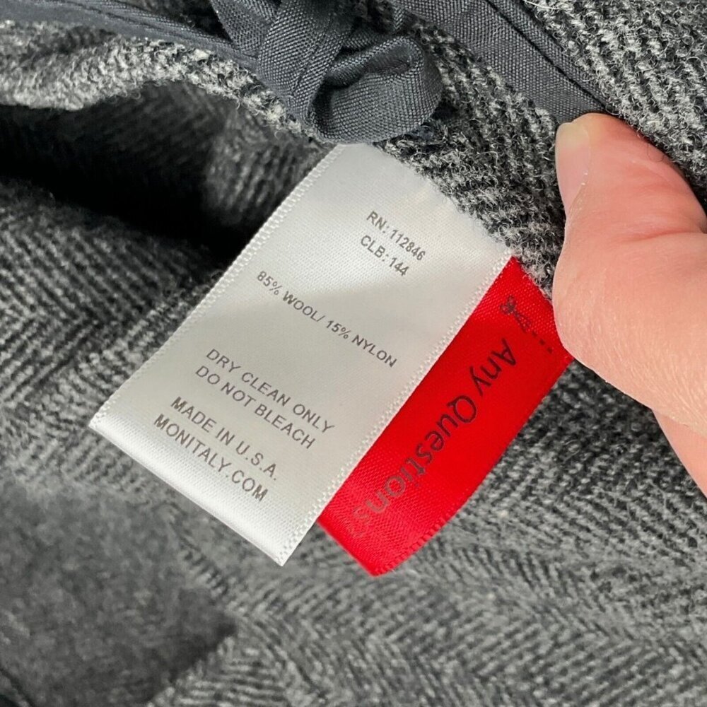 Monitaly AW 16 Size S Men's Jacket Grey Wool Blend Side Closure Wrap Style - Picture 12 of 13
